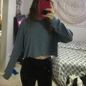 Cropped thermal long sleeve shirt